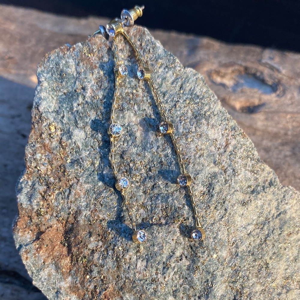 Gold Crystal Drop Earrings - Elegant Women’s Jewelry